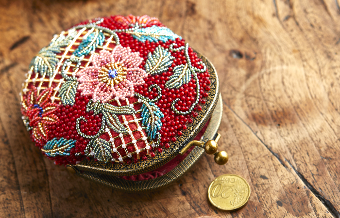 Beaded Purse from Japan with Peacock Motif